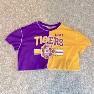 LSU crop top, louisiana state university esst. 18660